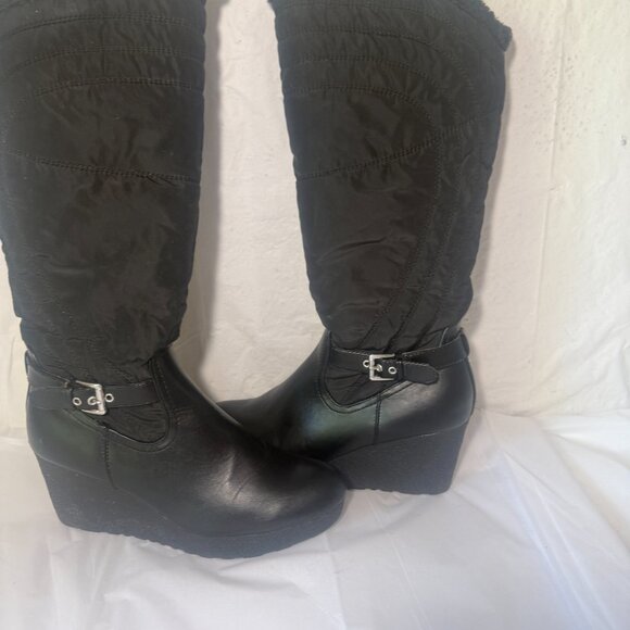 Unisa Hailee Wedge Black Tall Boots size 8.5 - Picture 7 of 12